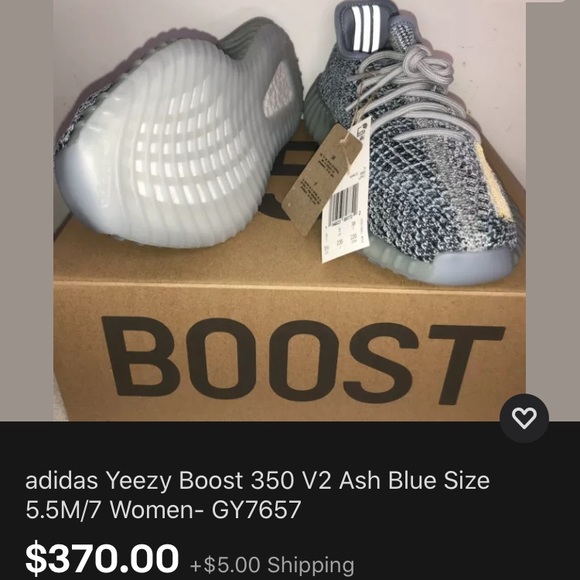⚠️SOLD ⚠️Yeezy Boost 350 V2 Ash Blue Size 5.5M/ - Picture 9 of 9
